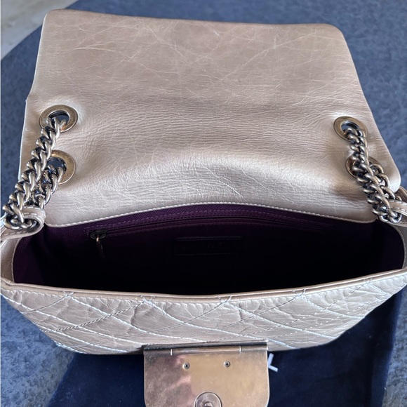 ⚜️⚜️Chanel Authentic Vintage Metallic Gold Quilted Chain Shoulder Bag ⚜️⚜️ - Picture 4 of 16